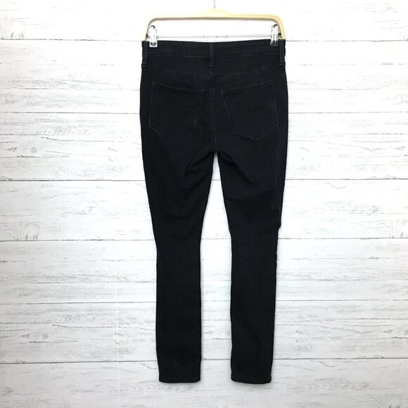 Old Navy Jeans Women's Black Pop Icon Skinny Mid Rise Distressed size 2 - Picture 2 of 8